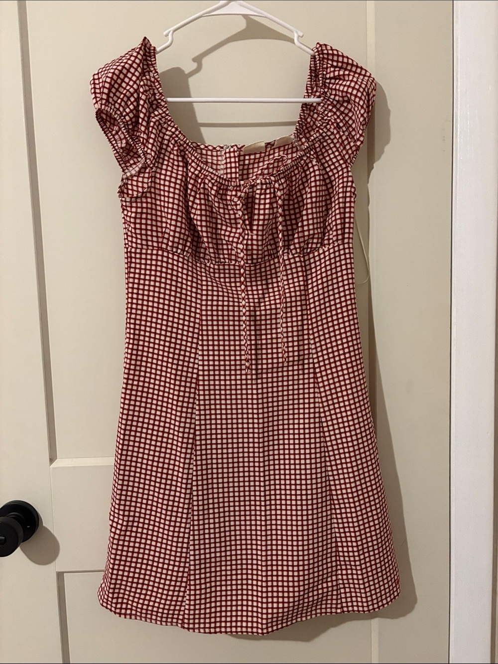 Levi's Red Gingham Scoop-Neck Mini Dress